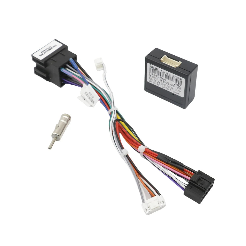 For Peugeot 206 307 Radio Wiring Harness Adapter CAN Bus Decoder for Citroën Xsara 16 Pin Plug To ISO Connector Android Cable