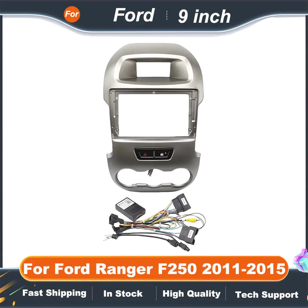 9 Inch Car Frame Fascia Adapter  For Ford Ranger F250 2011-2015 Canbus Box Decoder Android Radio Audio Dash Fitting Panel Kit