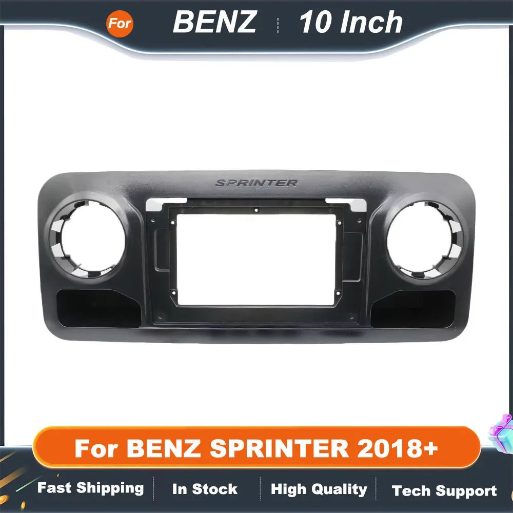 10.1 Inch 2 Din Car Radio Fascia Frame for BENZ SPRINTER 2018+ - Stereo Dash Board Mount Panel Trim GPS MP5 Android Player
