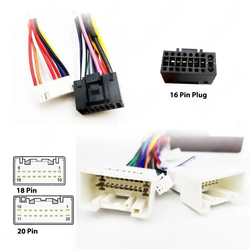 16 Pin to 20 Pin Wiring Harness CAN Bus Decoder 18Pin Connector Car Android Cable Adapter For Mitsubishi Outlander Lancer Pajero