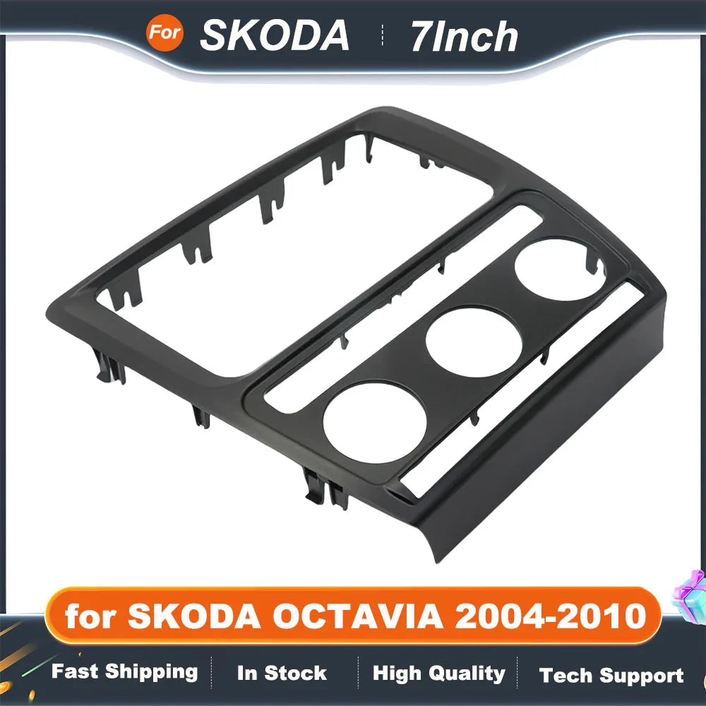 7 Inch 2 Din Car Radio Installation DVD GPS Mp5 ABS PC Plastic Fascia Plane Frame for SKODA OCTAVIA 2004-2010 Frame Dash Kit