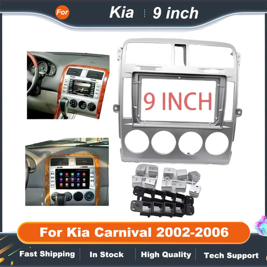 9 Inch Car Frame Fascia Adapter For Kia Carnival 2002-2006 Canbus Box Decoder Android Radio Audio Dash Fitting Panel Kit