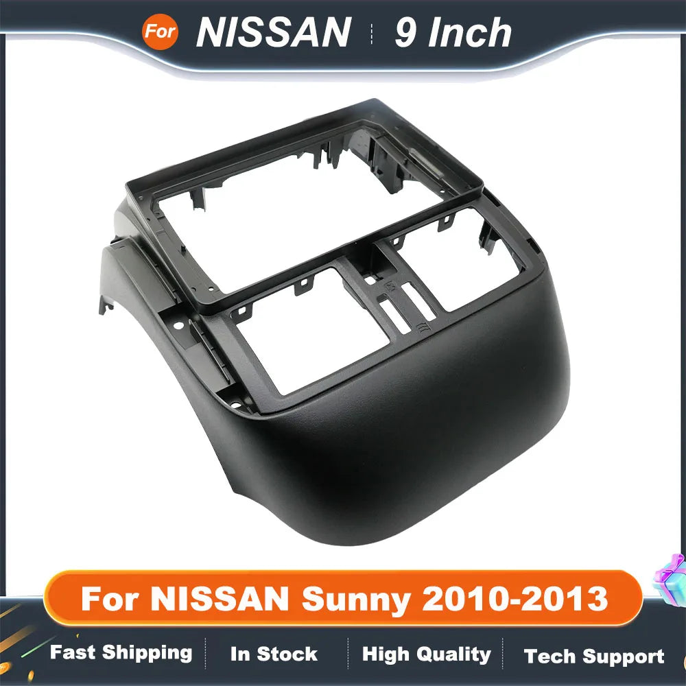 9 Inch 2 Din Car Radio Fascia Panel Frame For NISSAN Sunny 2010-2013 Installation DVD GPS Mp5 Plastic Dash Mount Kit