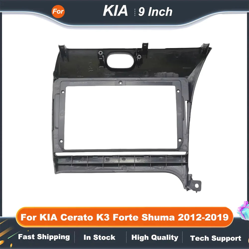Car Radio Fascia Frame 9 Inch for KIA Cerato K3 Forte Shuma 2012-2019 Android Stereo Dash Panel Kit Double Din Adapter