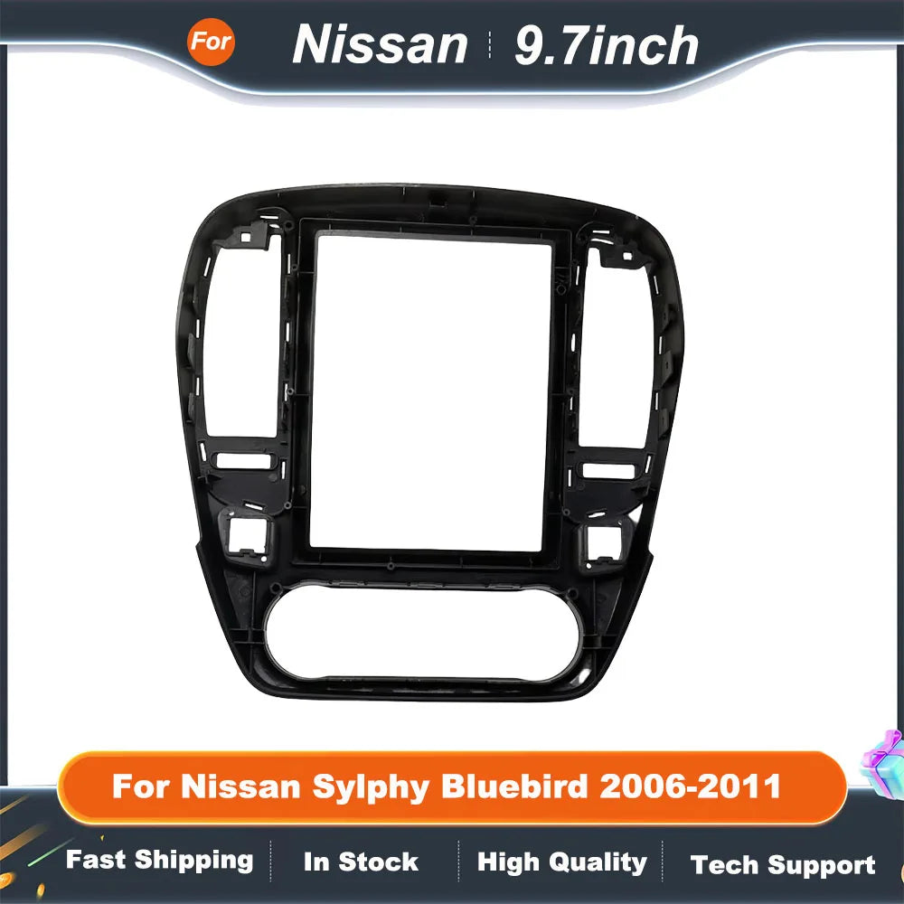 9.7 Inch 2 Din Radio Frame for Nissan Sylphy Bluebird 2006-2011  Car DVD Player Mount Dashboard Fascia Panel  Stereo Install Kit