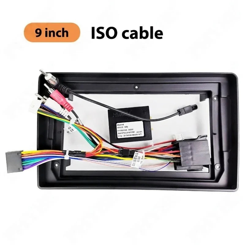 Dashboard Panel Frame for Audi A4 B7 2004 - 2008, Radio Wiring Harness Adapter, CAN Bus Decoder, for 2 DIN 9" Android Multimedia