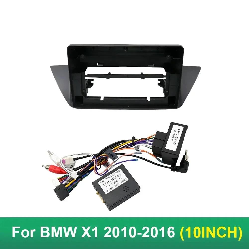 10."Car Radio Fascia For BMW X1 E84 2010-2015 Video Panel Player Audio Dash 2 Din Frame Dashboard Mount Kit Cable Canbus Adapter