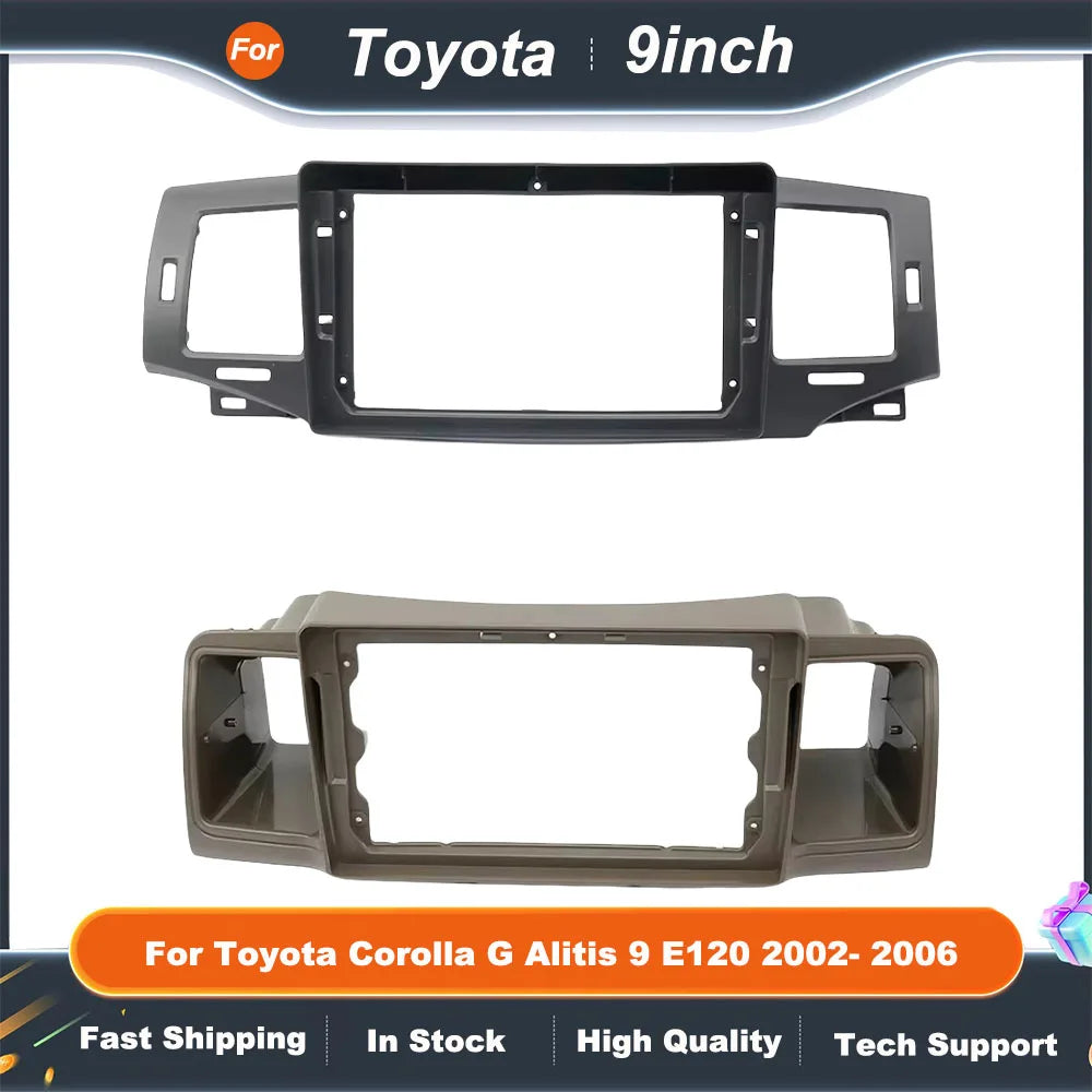 9Inch Car Radio Fascias For Toyota Corolla G Alitis 9 E120 2002- 2006 Android MP5 Stereo Player 2 Din Head Unit Panel Dash Frame