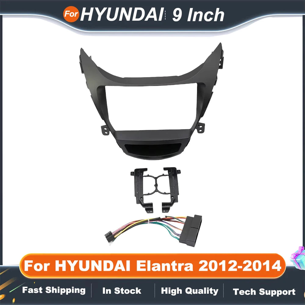 9 Inch Car Radio Frame Android For HYUNDAI Elantra 2012-2014 Stereo GPS MP5 Player Frame 2 Din Head Unit Fascia Cover Kit