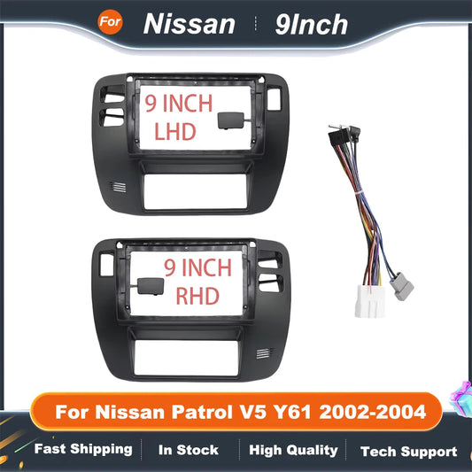 9 Inch Car Frame Fascia Adapter For Nissan Patrol V5 Y61 2002-2004 Android Radio Dash Fitting Panel Kit
