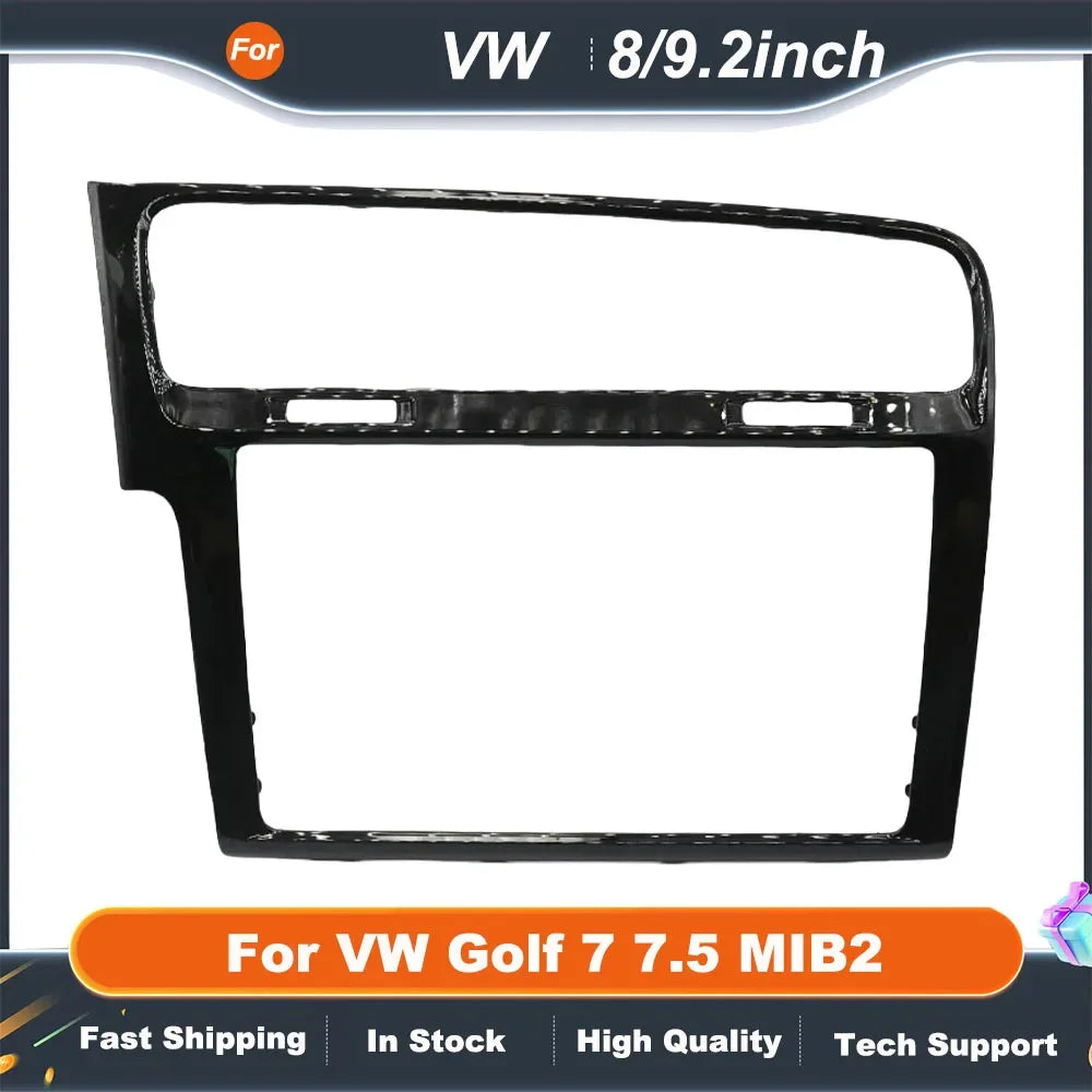 8 Inch 9.2 Inch Car Radio Frame For VW Golf 7 7.5 MIB2 Decorative Piano Black/Gray/Carbon Fibre Touch Screen Bezel Trim Fascias