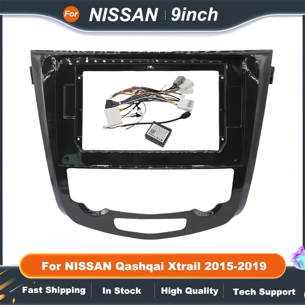 10.1-Inch Car Radio Frame Double Din DVD GPS MP5 Plastic Fascia Panel for NISSAN QASHQAI XTRAIL 2015-2019