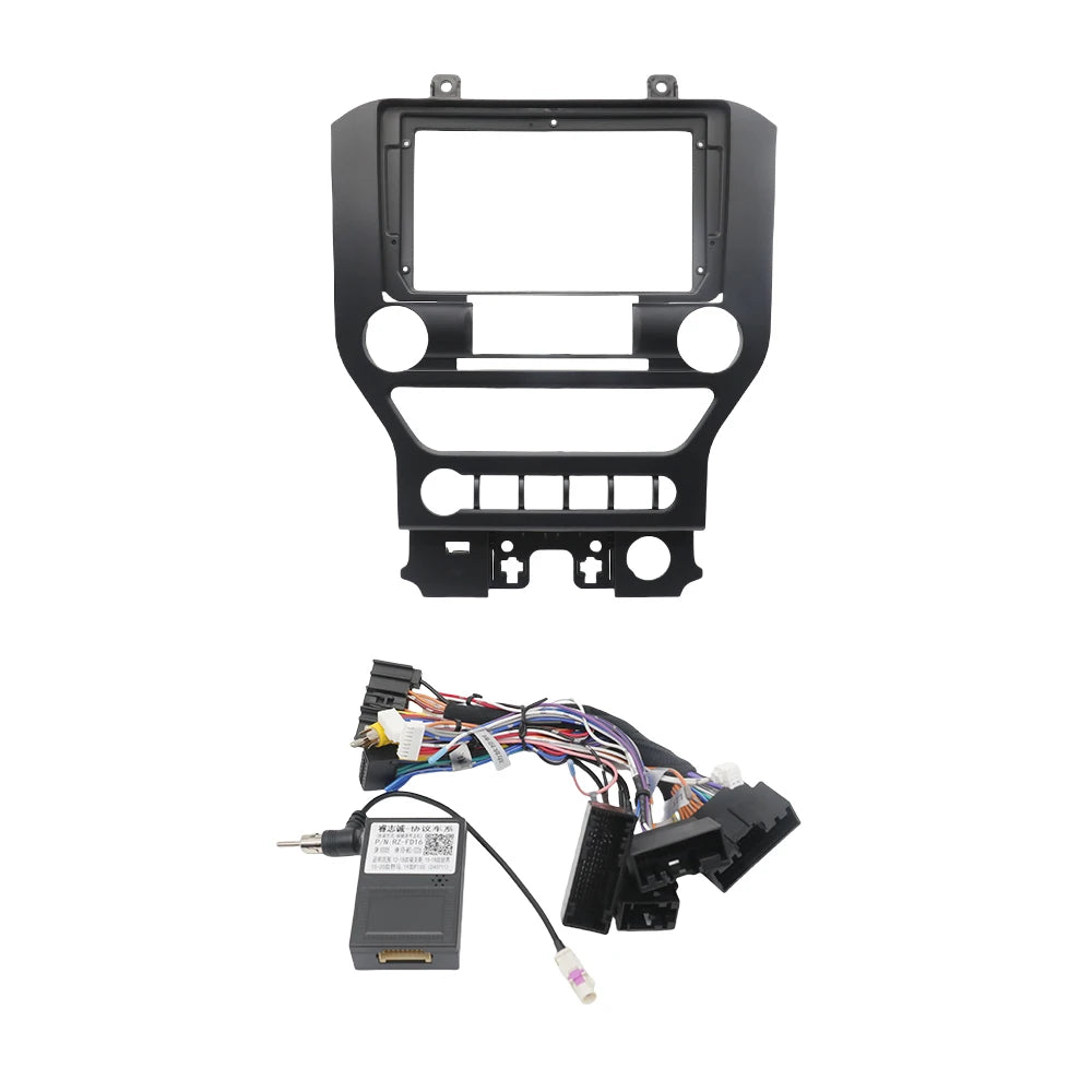 For Ford Mustang 2015-2018 9 Inch Car Fascia Frame Adapter Canbus Box Android Radio Dashboard Fitting Panel Kit Face Plate