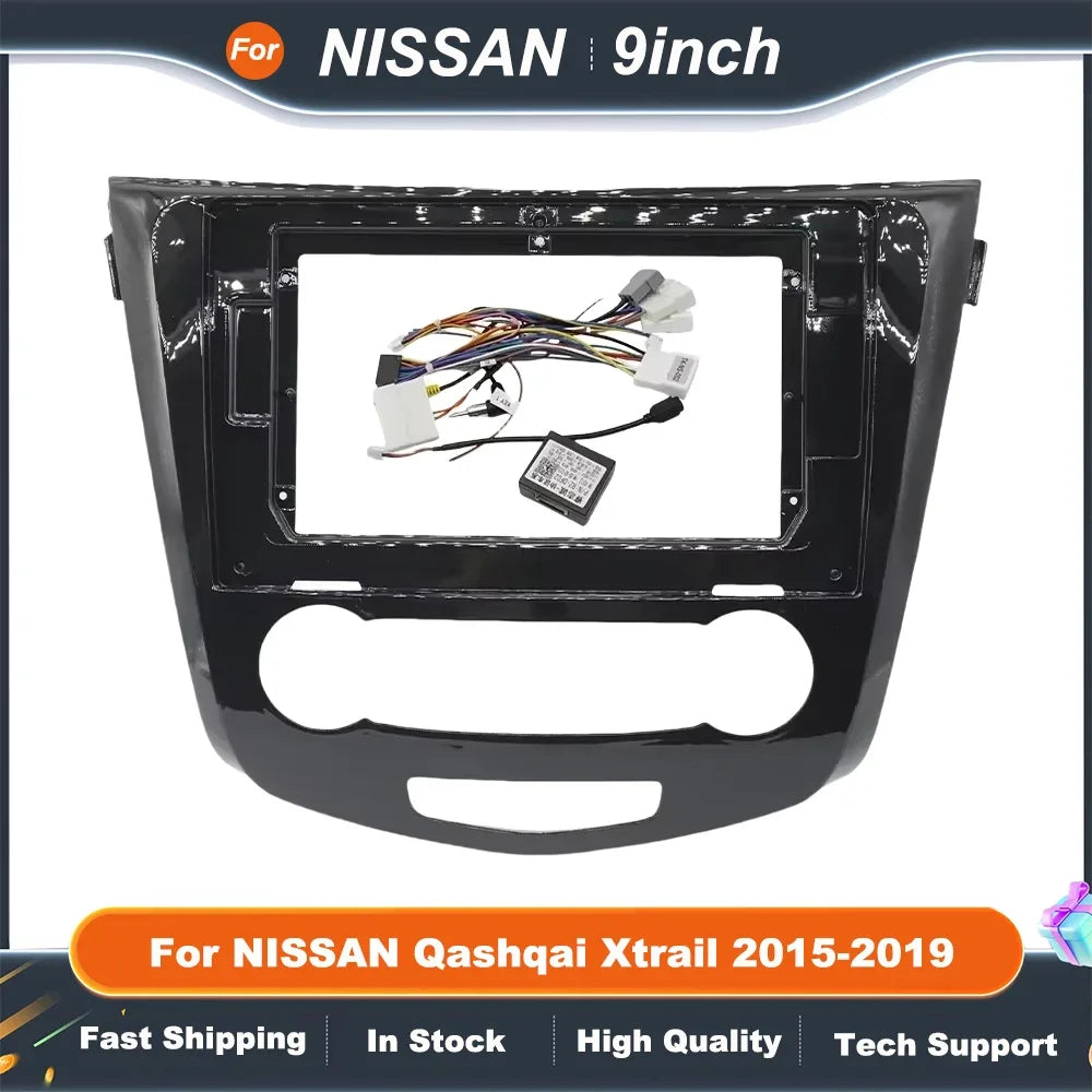 10.1-Inch Car Radio Frame Double Din DVD GPS MP5 Plastic Fascia Panel for NISSAN QASHQAI XTRAIL 2015-2019