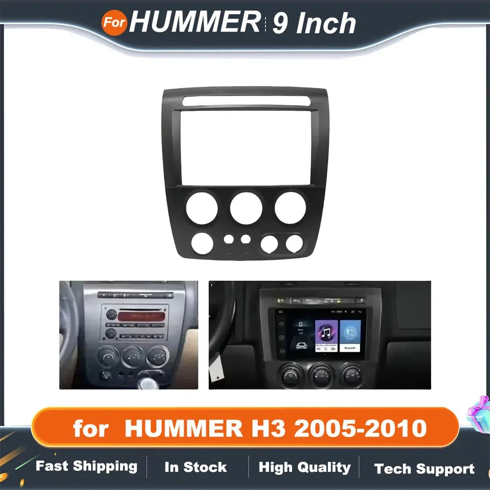 9 Inch 2Din Car Radio Fascia Frame for HUMMER H3 2005-2010 CD DVD Stereo Dash Panel Mount Kit