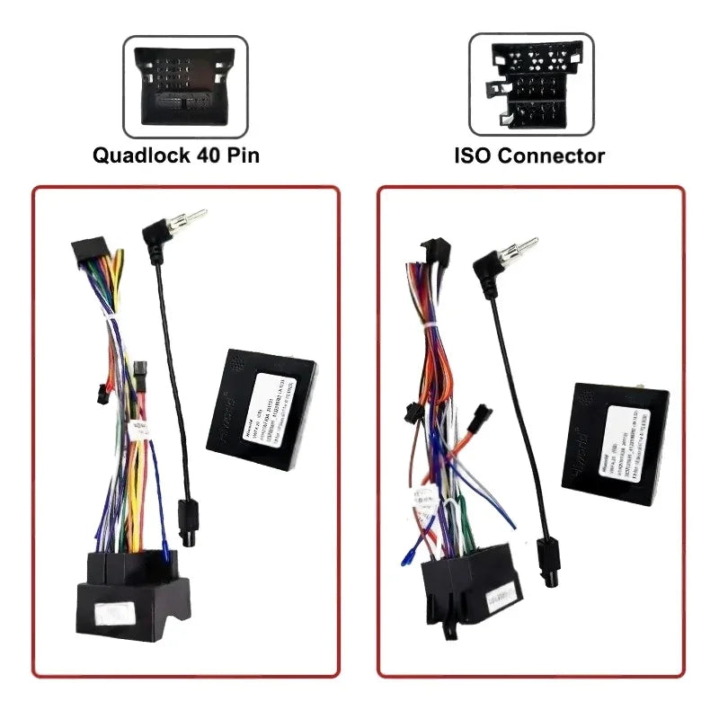 Radio Wiring Harness Adapter, CAN Bus Decoder, 9 inch Android System Panel Frame for Seat Ibiza 2008 to 2013, 16 Pin Plug Cable