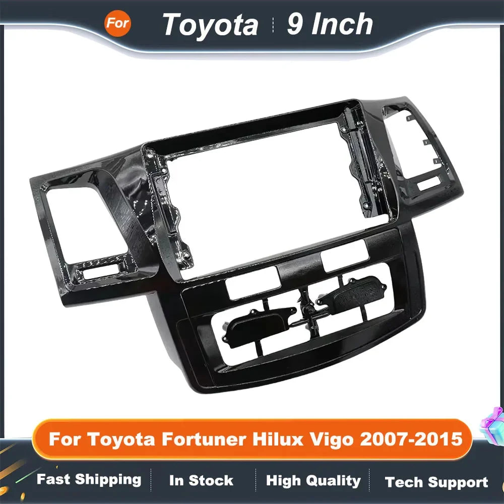 9 Inch Car Radio Fascia Frame for Toyota Fortuner Hilux Vigo 2007-2015 Android Audio Dash Panel Installation Kit