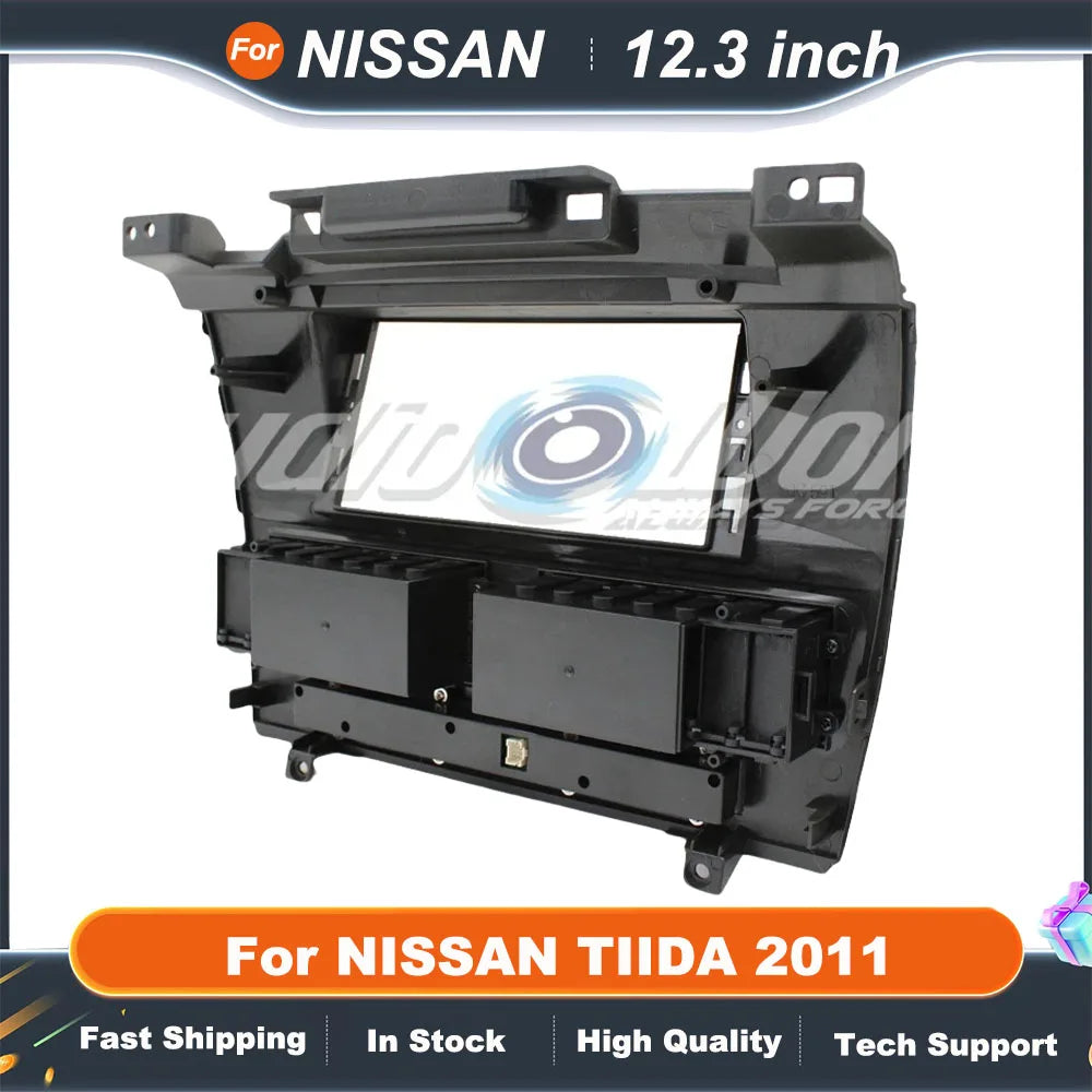 12.3 inch2 Din Car Audio Frame For NISSAN TIIDA 2011 GPS Navigation Fascia Panel Car DVD Plastic Frame Fascia