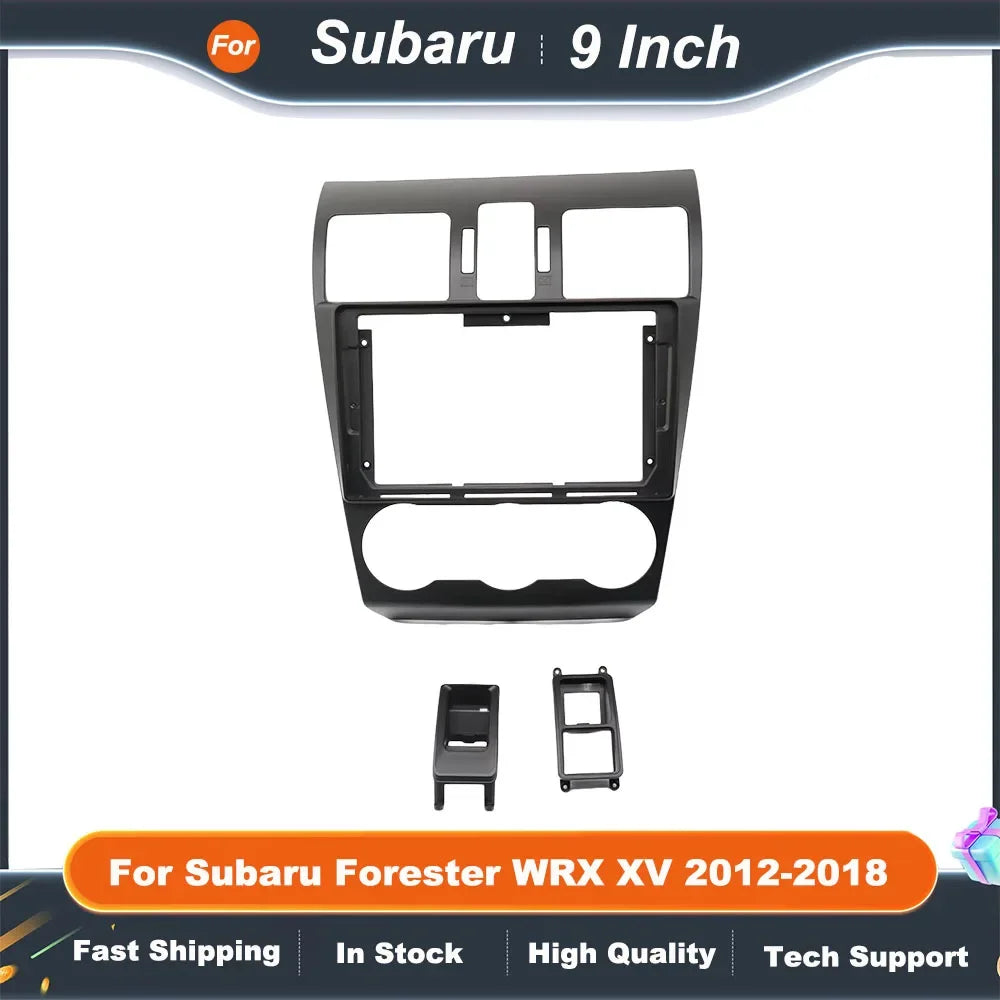 9 Inch Car Radio Fascia Frame for Subaru Forester WRX XV 2012-2018 GPS Dash Mount Trim Kit with Installation Cables