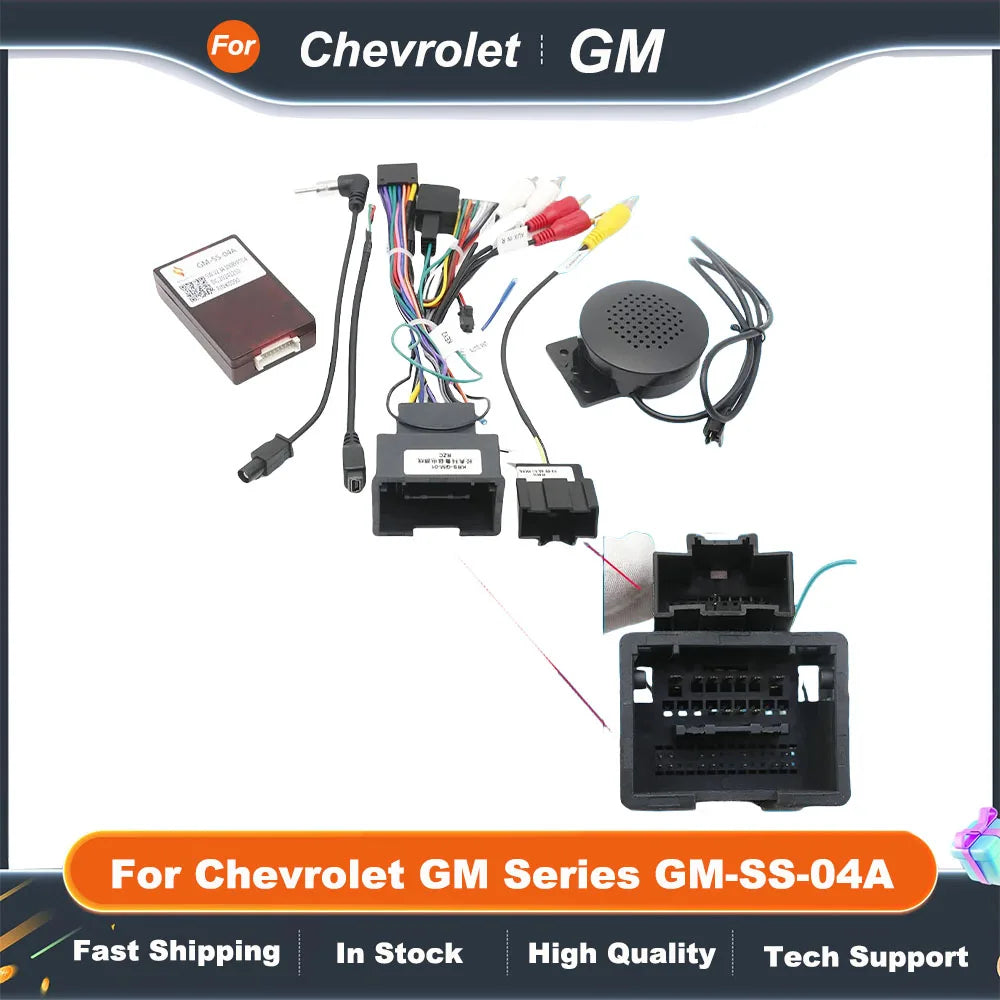 16pin Car Stereo Wire Harness Adapter Power Cable With Canbus Box For Chevrolet GM Series GM-SS-04A