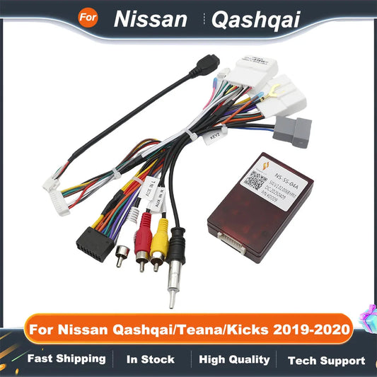 16 Pin Power Cable With Car Radio 2 Din Canbus Box Decoder For Nissan Qashqai/Teana/Kicks 2019-2020 Support 360 Camera Function