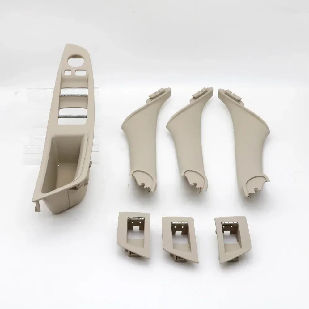 9 Colors Left Drive LHD Beige Black Fiber Car Interior Door Handle Pull 7PCS Set For BMW 5 Series F10 F18 523 525 528