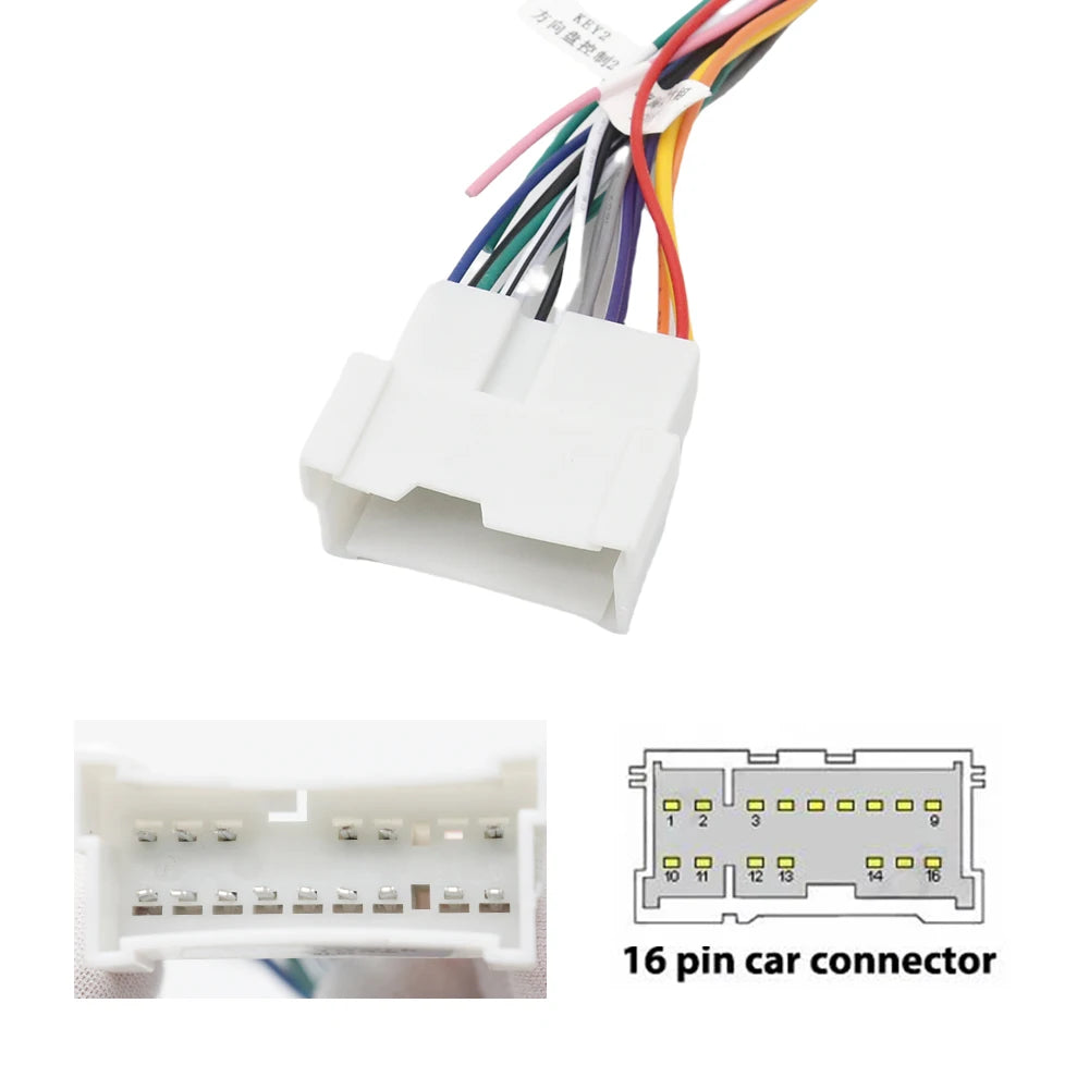 16 Pin Radio Wiring Harness Connector Car Android Cable Adapter for Hyundai Tucson Sonata Accent Getz Kia Rio Cerato Spectra