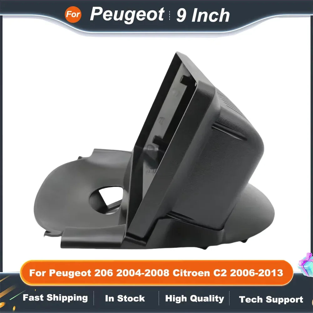 9 Inch Car Radio Fascia Frame Kit w/ CANBUS Decoder for Peugeot 206 2004-2008 & Citroen C2 2006-2013, Android Dash Installation