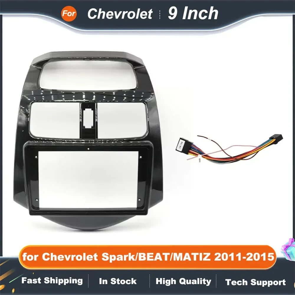 9" Car Radio Fascia Frame for Chevrolet Spark BEAT MATIZ 2011-2015 Interior Dashboard DVD Panel Accessories Decorative Kit