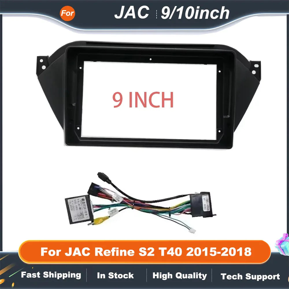 9 inch 10 Inch Car Radio Frame For JAC Refine S2 T40 2015-2018 withCanbus Box Decoder Android Radio Dash Fitting Panel Kit