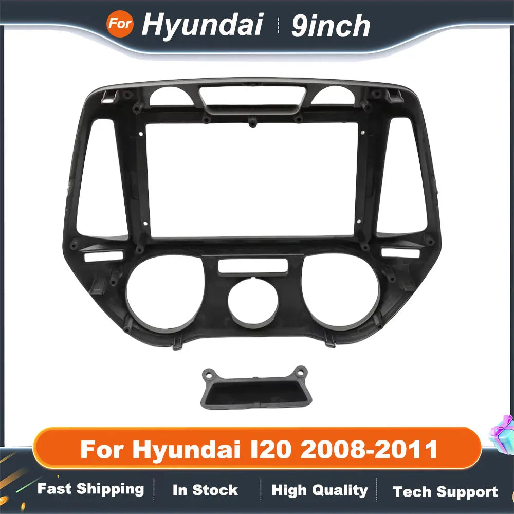 9 Inch Car Fascia Frame Cable For Hyundai I20 2008-2011 Android Big Screen Radio Dash Fitting Panel Kit