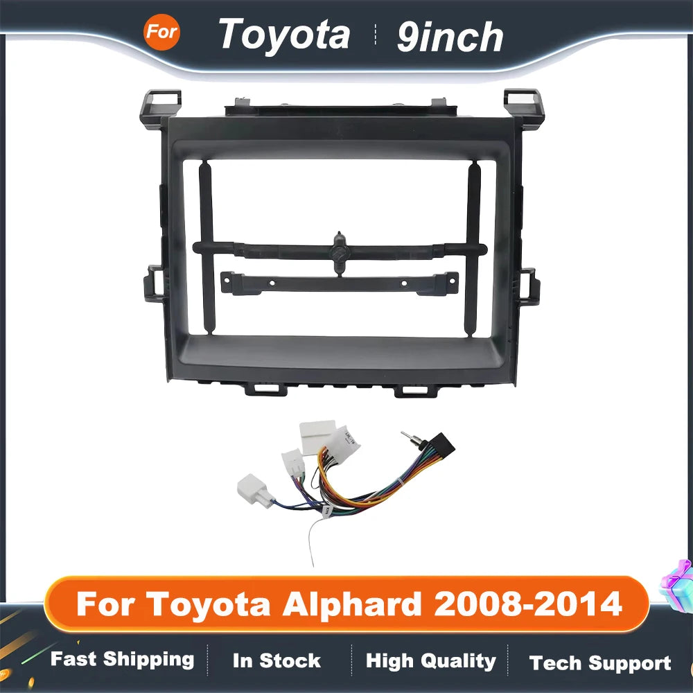 9 Inch Car Radio Fascia Frame Adapter Canbus Box For Toyota Alphard 20 Series Vellfire 2008-2014 Android Radio Dash Fitting Kit