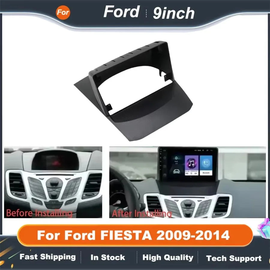 9 Inch Car Stereo Frame 2Din Fitting Kit for FORD FIESTA 2009-2014 Dash Panel Radio Fascia Installation Kit
