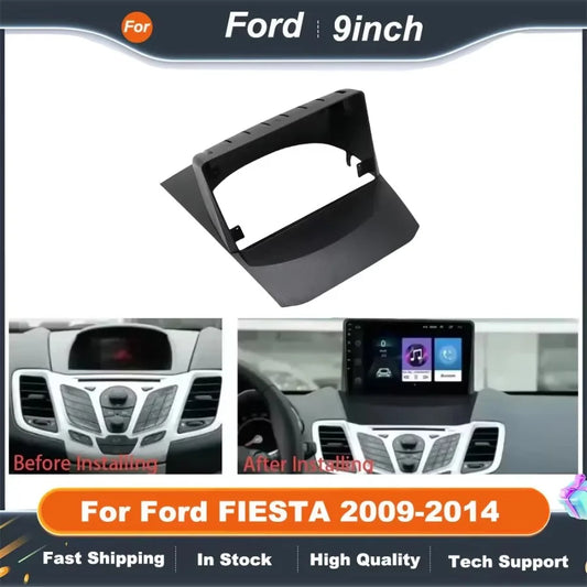 9 Inch Car Stereo Frame 2Din Fitting Kit for FORD FIESTA 2009-2014 Dash Panel Radio Fascia Installation Kit