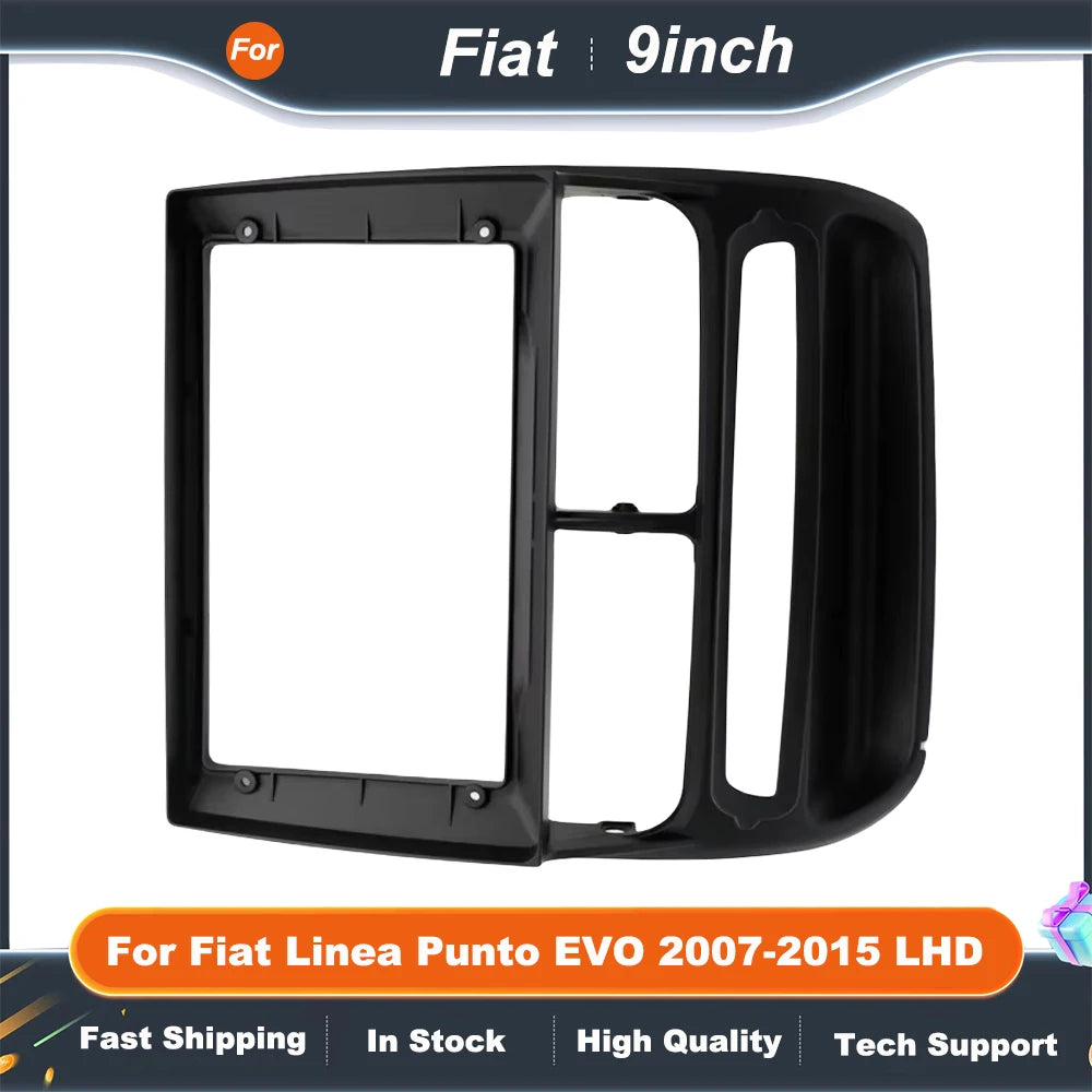 9 Inch Car Audio Fascia Panels For Fiat Linea Punto EVO 2007-2015 LHD Canbus Box Decoder Android Radio Dash Fitting Panel Kit
