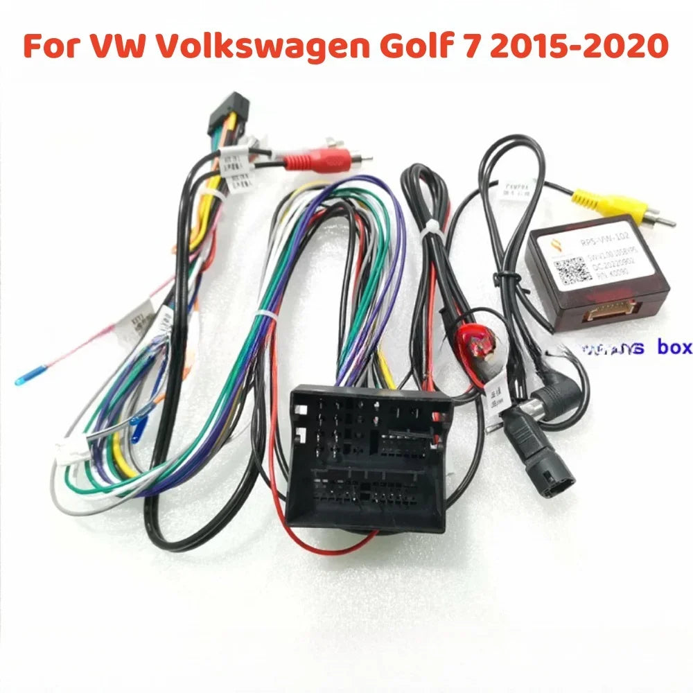 Auto 16 Pin PR5-VW-102 Canbus Box Adaptor suit For VW Volkswagen Golf 7 2015-2020 With Wiring Harness Car Cable Android  Radio
