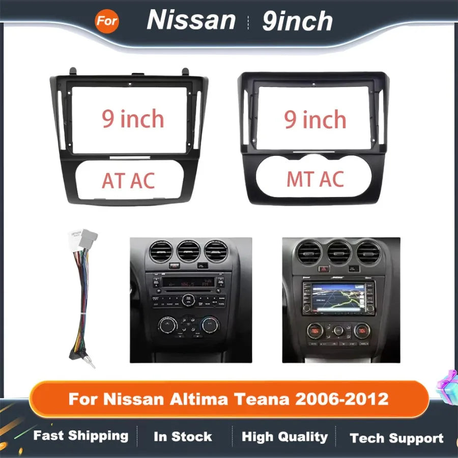 9 Inch Car Fascia Radio Panel Adapter Canbus Box Decoder For Nissan Altima Teana 2006-2012 Android Radio Dash Fitting Panel Kit