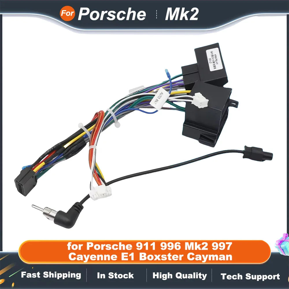 CAN BUS Decoder 16 Pin Wiring Harness Adapter ISO Quadlock Connector Cable for Porsche 911 996 Mk2 997 Cayenne E1 Boxster Cayman