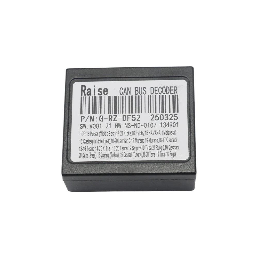 16 Pin Plug Android System Radio for Nissan Versa /X-Trail/Qashqai/SYLPHY/Teana/ Kicks Canbus Box RZ-DF02 with Wiring Harness