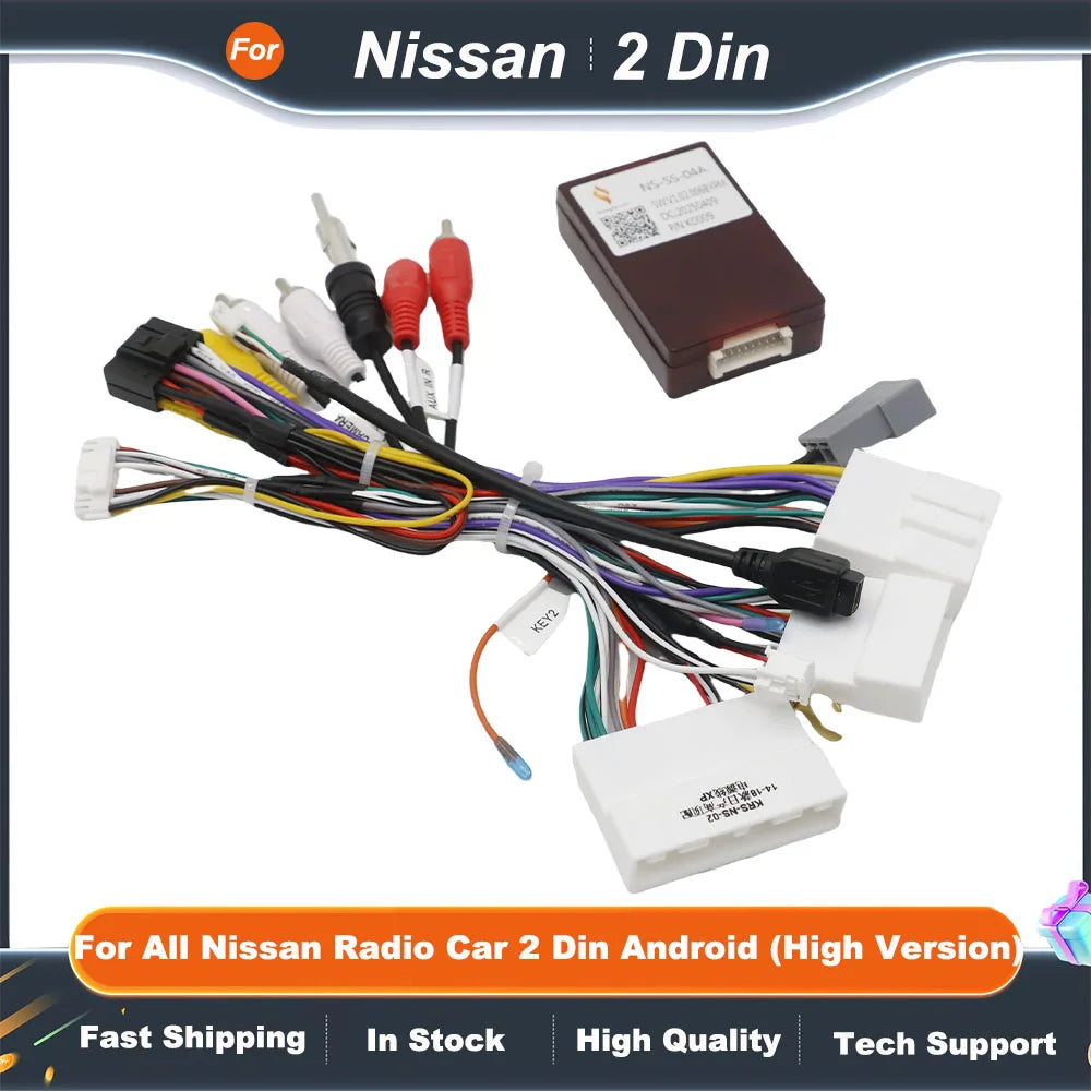 Car Radio Canbus Box Decoder NS-SS-04A For All Nissan Radio Car 2 Din Android  (High Version)  Wiring Harness Power Cable