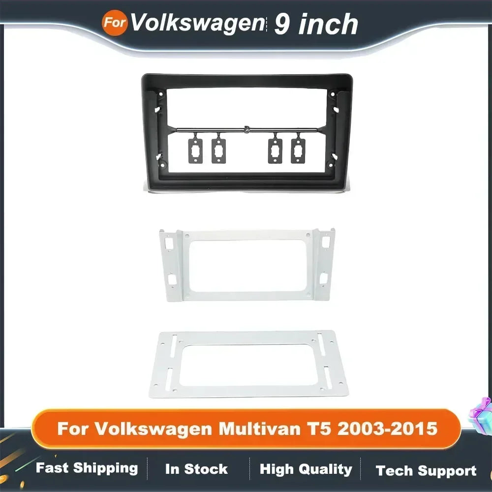 9 Inch 2Din Car Radio Fascia For Volkswagen Multivan T5 2003-2015  Android  MP5 Player Stereo Panel