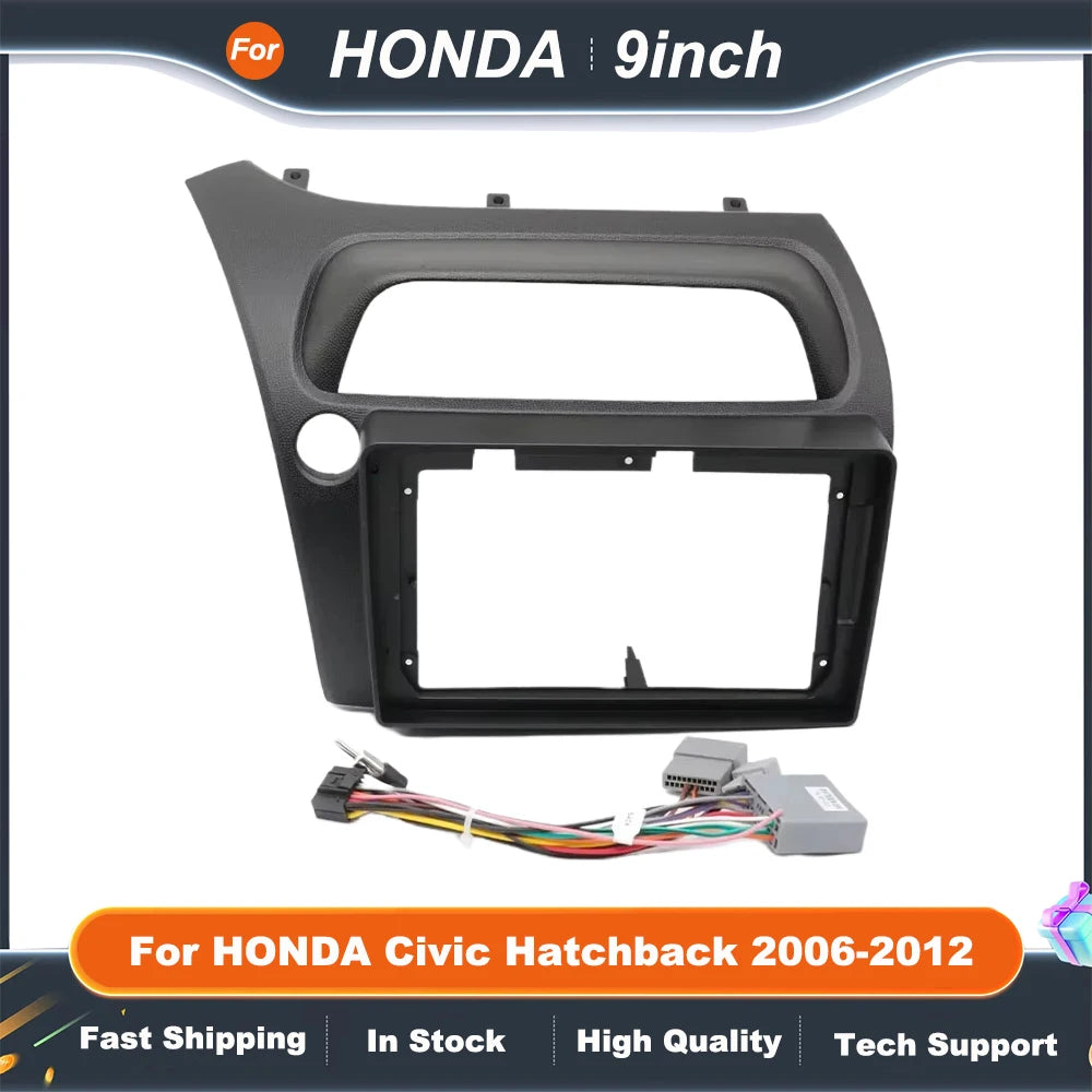 9 Inch 2DIN Android car stereo panel For HONDA Civic Hatchback 2006-2012 Stereo Player Frame Head Unit Dash Panel Installation