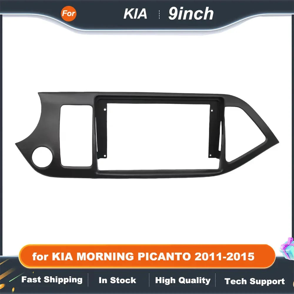 9 Inch Car Radio Fascia Frame for KIA MORNING PICANTO 2011-2015 Android Stereo Dash Panel Kit with GPS