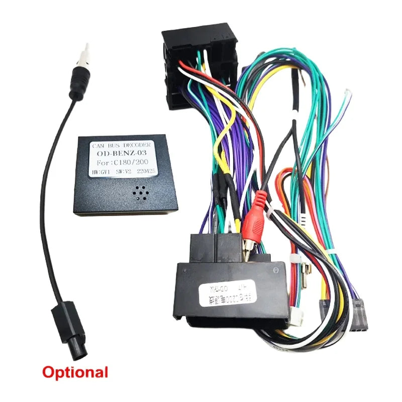 Wiring Harness Quadlock Connector 16 Pin Plug CAN Bus Decoder Car Android Accessories 12V Cable Adapter for Mercedes W204 C200