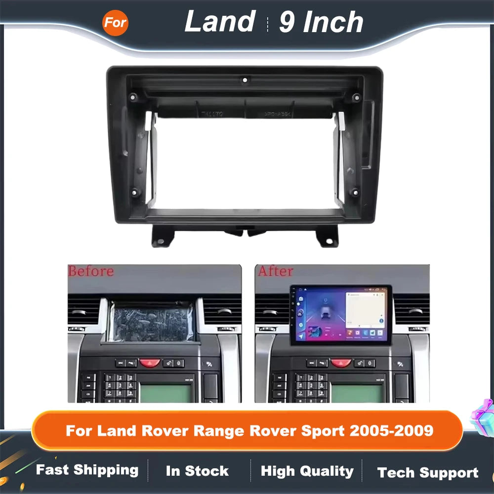9 Inch car multimedia frame Adapter For Land Rover Range Rover Sport 2005-2009 Android Radio Dash Fitting Panel Kit