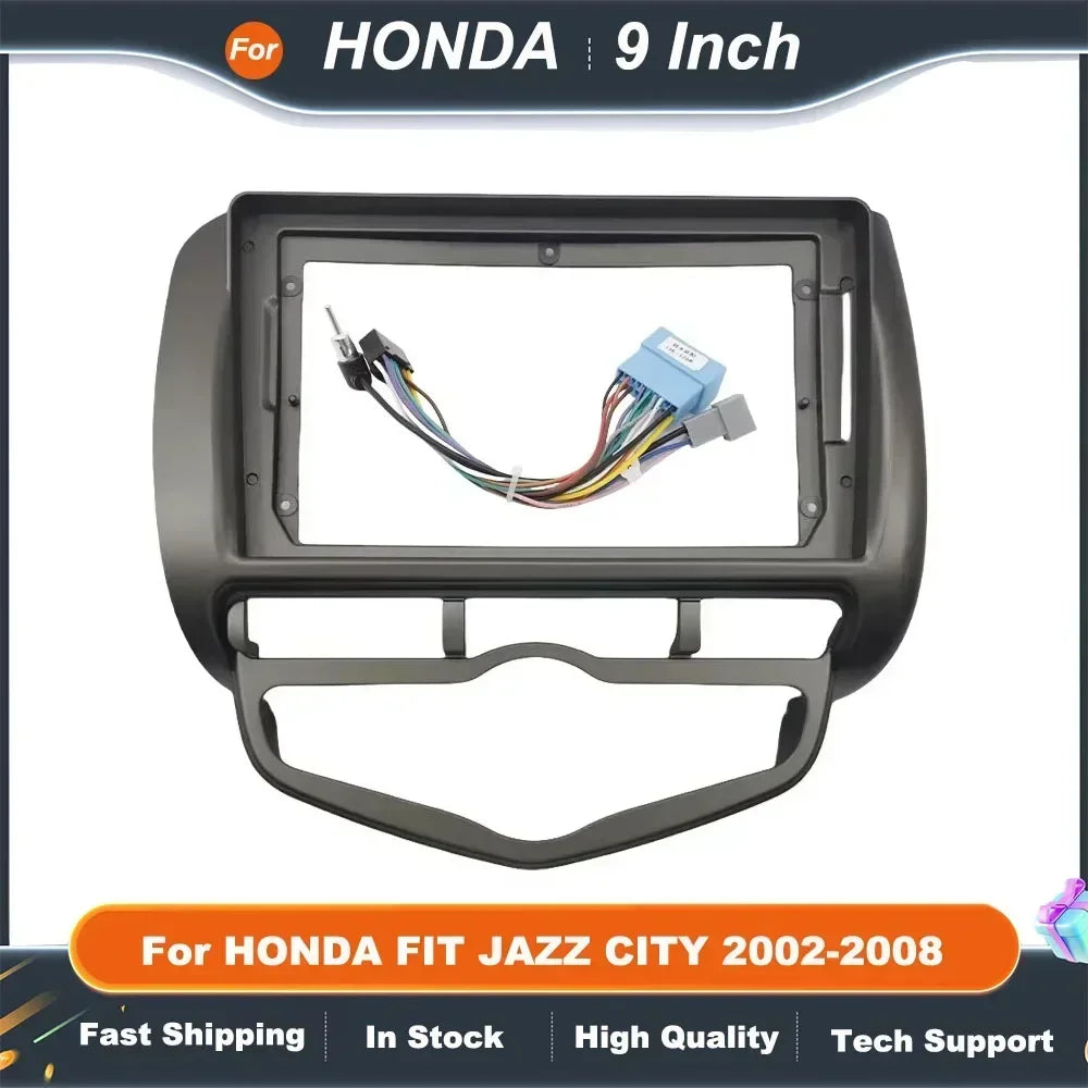 9 Inch Car Radio Fascia Android Dash Frame Fitting Kit for HONDA FIT JAZZ CITY 2002-2008 Radio Fascia Installation Kit