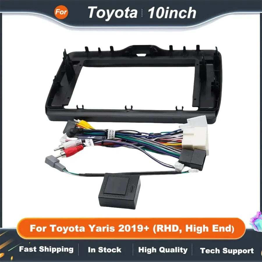 10 Inch Car Stereo Fascia Adapter with CANBUS Box for Toyota Yaris 2019+ High End Android Radio Kit