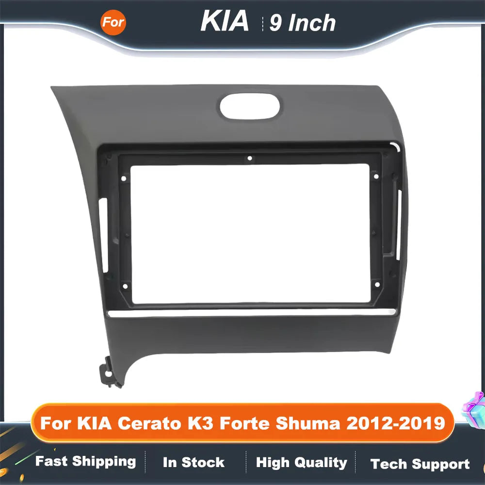Car Radio Fascia Frame 9 Inch for KIA Cerato K3 Forte Shuma 2012-2019 Android Stereo Dash Panel Kit Double Din Adapter