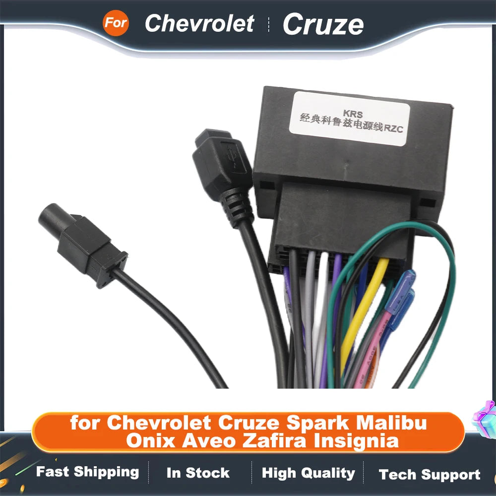 CAN Bus Wiring Harness Adapter, 16 Pin Connector Android Cable for Chevrolet Cruze Spark Malibu Onix Aveo Zafira Insignia