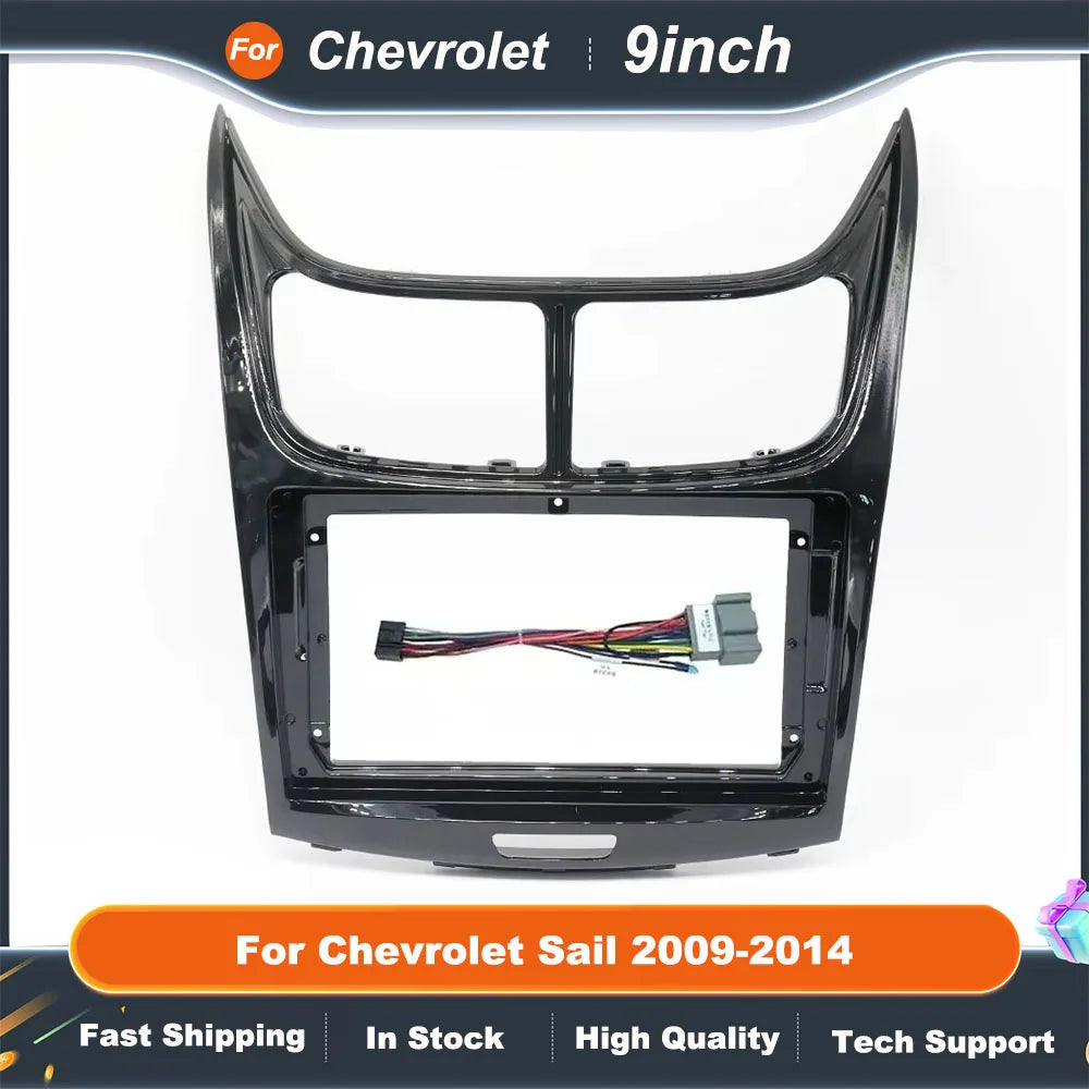 9 Inch Car Radio Fascia Frame for Chevrolet Sail 2009-2014 Android Stereo Dashboard Adapter Kit with Face Plate